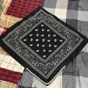 Black and White Paisley Bandana